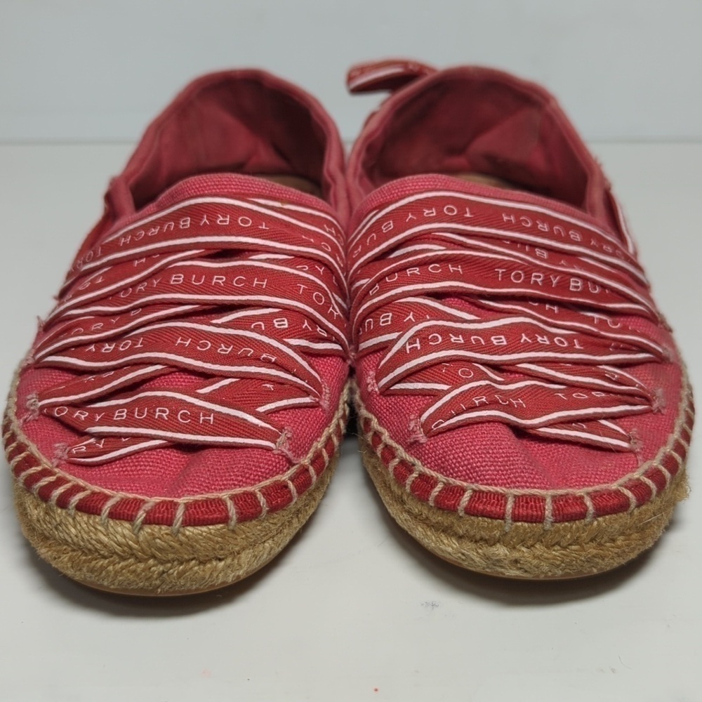 Tory Burch Azalea Logo grosgrain Espadrille flat shoes women's size 7 - Picture 6 of 16